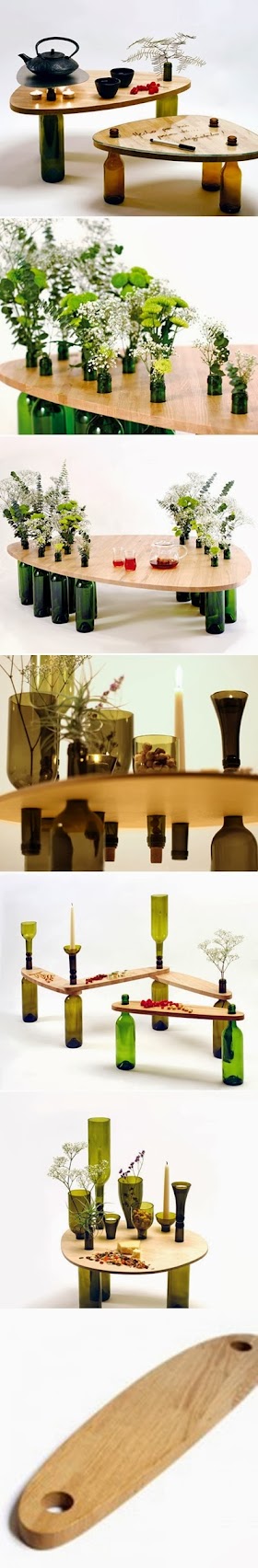 #DIY : Used Wine Bottle Table