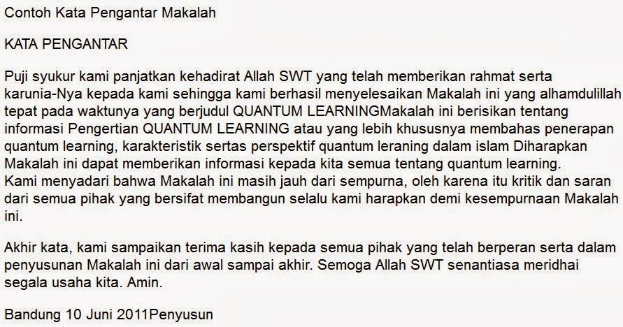 contoh kata pengantar karya tulis ilmiah contoh kata pengantar makalah