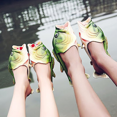 Fish slippers Beach Shoes Pool Non-slip Sandals or Realistic Fish Sandals