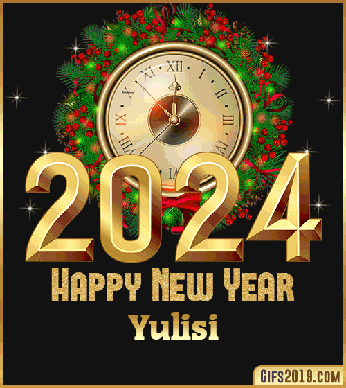 Gif wishes Happy New Year 2024 Yulisi