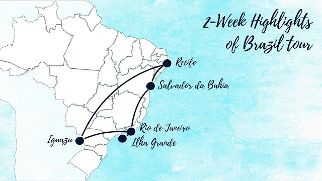 2-week Highlights of Brazil map