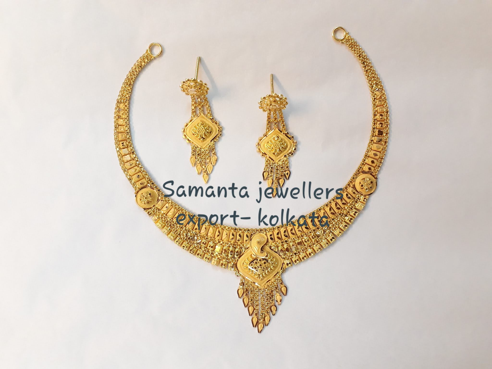 latest 22kt light weight gold necklace designs with weight , necklace for bridal wedding