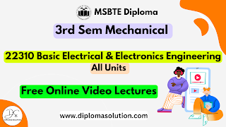 MSBTE Basic Electrical & Electronics Engineering Video Lectures in FREE | MSBTE Diploma 22310 Mechanical Engineering