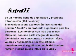 significado del nombre Amali