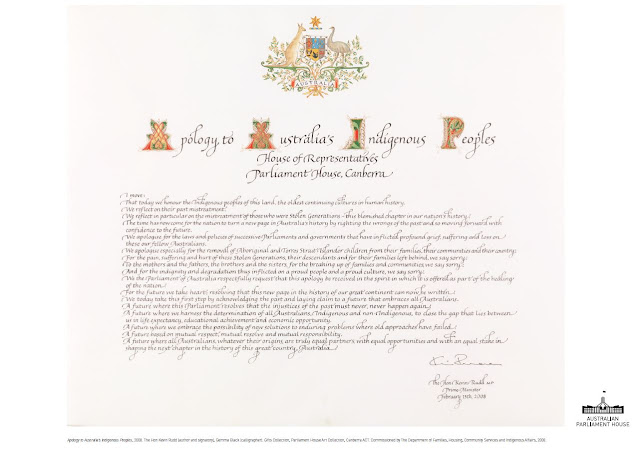 Apology to Australia's Indigenous Peoples in Caligraphy