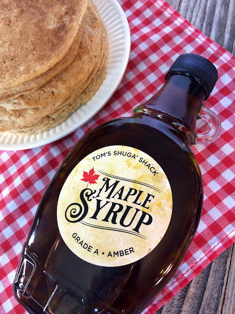 Custom Vintage Legacy Maple Syrup glass jar labels