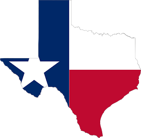 Texas Flag map