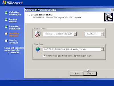 windows XP installation