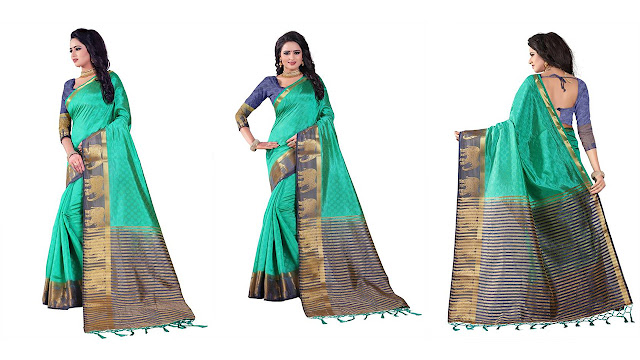 Bombey Velvat Fab Woven Daily Wear Cotton Silk Saree  (Multicolor)