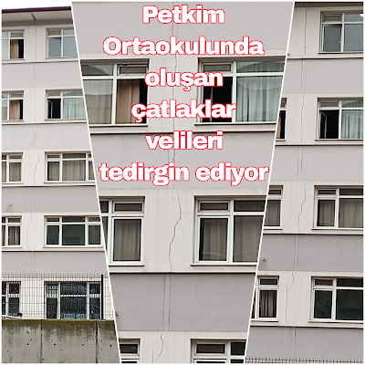 Petkim Ortaokulu oluşan çatlaklar velileri tedirgin ediyor