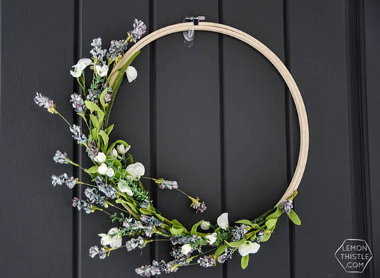 Lemon Thistle - Simple DIY Spring Hoop Wreath