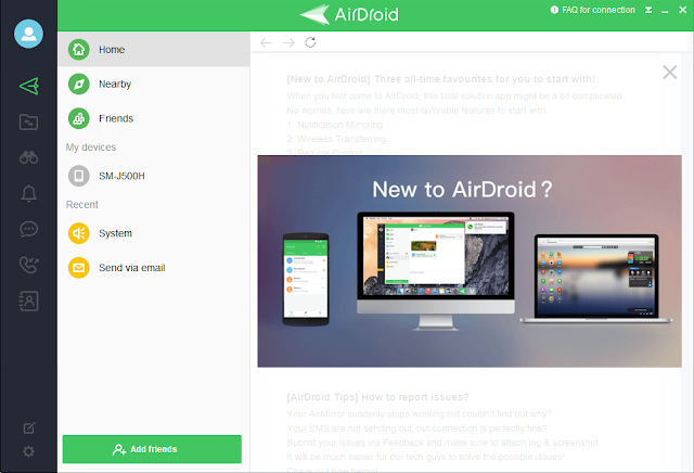 شرح مفصل لبرنامج عرض شاشة الهاتف على الحاسوب AirDroid 