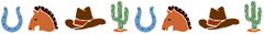 Horshoe, cactus, stetson & horse divider