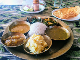 Delicious plate of Assamese Thali, Sibsagar, Assam, India