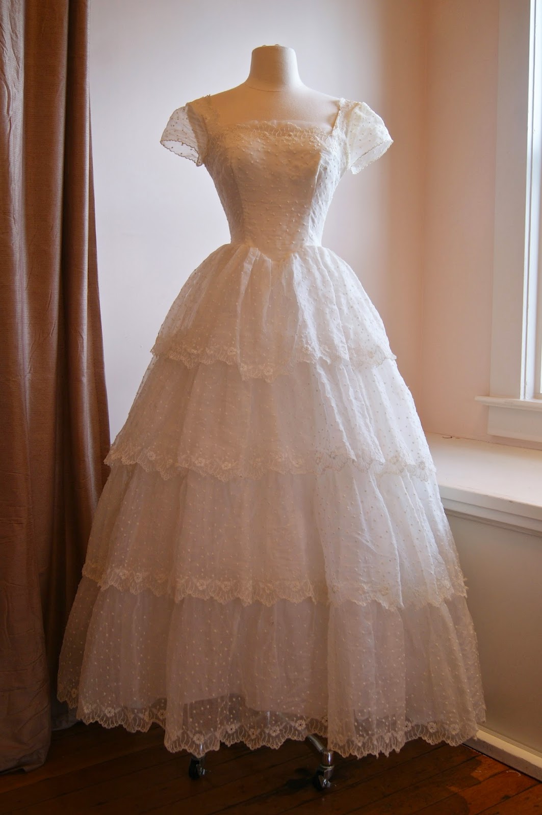 Cotton organdy wedding dress