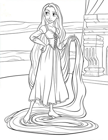 Tangled Coloring Sheets on Coloring Pages Of Rapunzel From Tangled