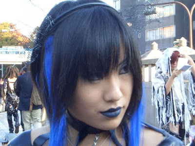 Girls With Highlights In Their Hair. Blue Highlights; girl