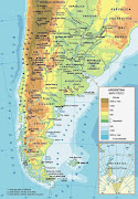 MAPAS: Fisico, Politico, Regiones de la Argentina (mapa fisico argentina)