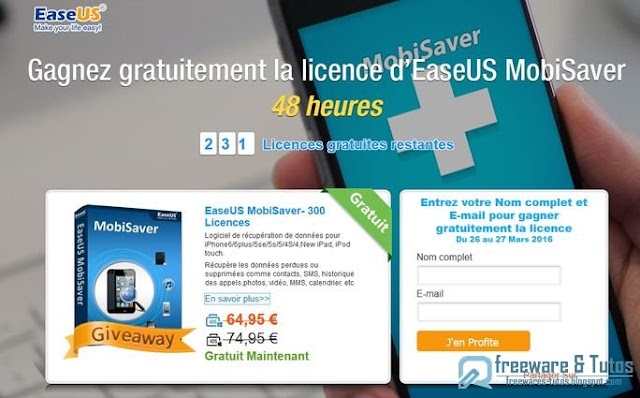 Offre promotionnelle : EaseUS MobiSaver gratuit !