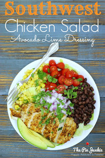 southwest chicken salad with avocado dressing