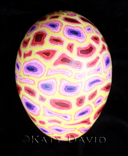 ©Katy David, 2015, Goose Egg Pysanky "Jawbreaker"