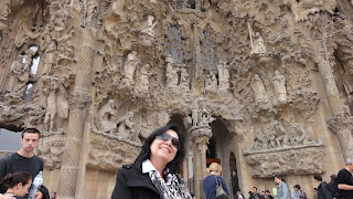 Sagrada Familia detalhe da entrada em Barcelona na Espanha