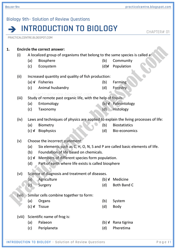 introduction-to-biology-solution-of-review-questions-biology-9th-notes
