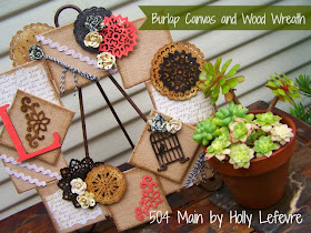 Burlap Canvas and Wood Wreath by 504 Main with @michaelsstores and @hometalk