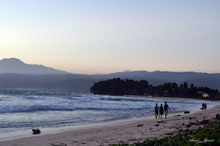 Indonesia beach. pantai krui pesisir barat. labuhan jukung beach