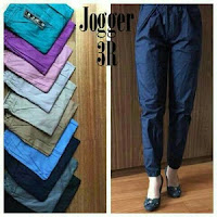  celana jogger pants basic bahan strech cewe murmer variasi warna