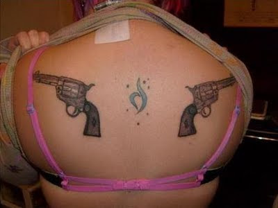 back gun tattoos