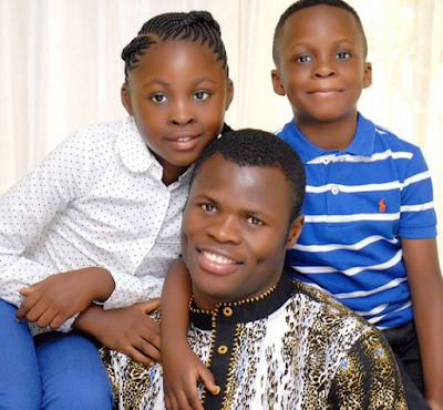 Nigerian footballer Taiye Taiwo at hiome with wife and Children 1