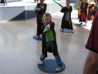 Disneyland - Mandi wielding her lightsaber