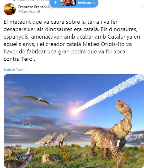 El meteorit que va caure sobre la terra i va fer desaparèixer als dinosaures era català. CescFrancB