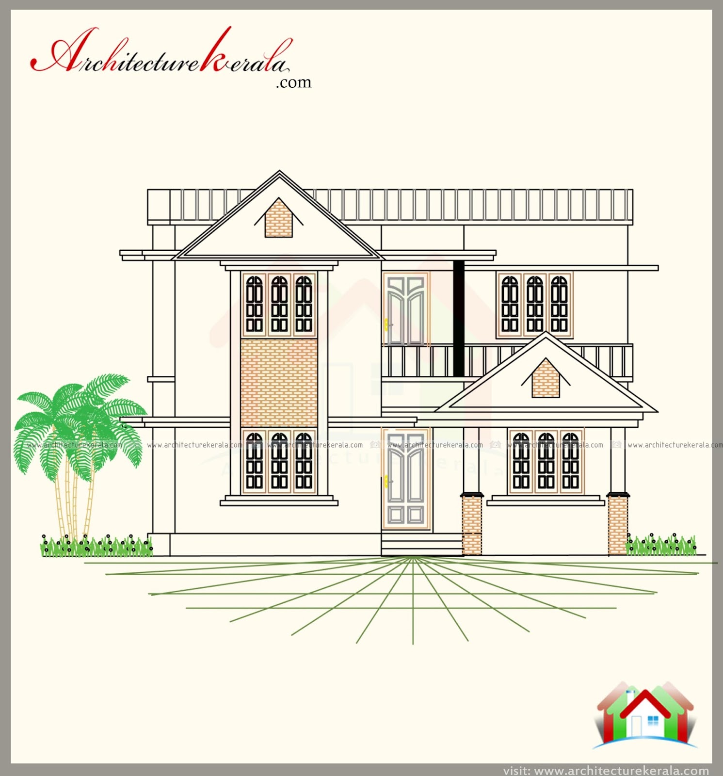  MODERN  STYLE  HOUSE  PLAN  AND TWO DIFFERENT ELEVATIONS  