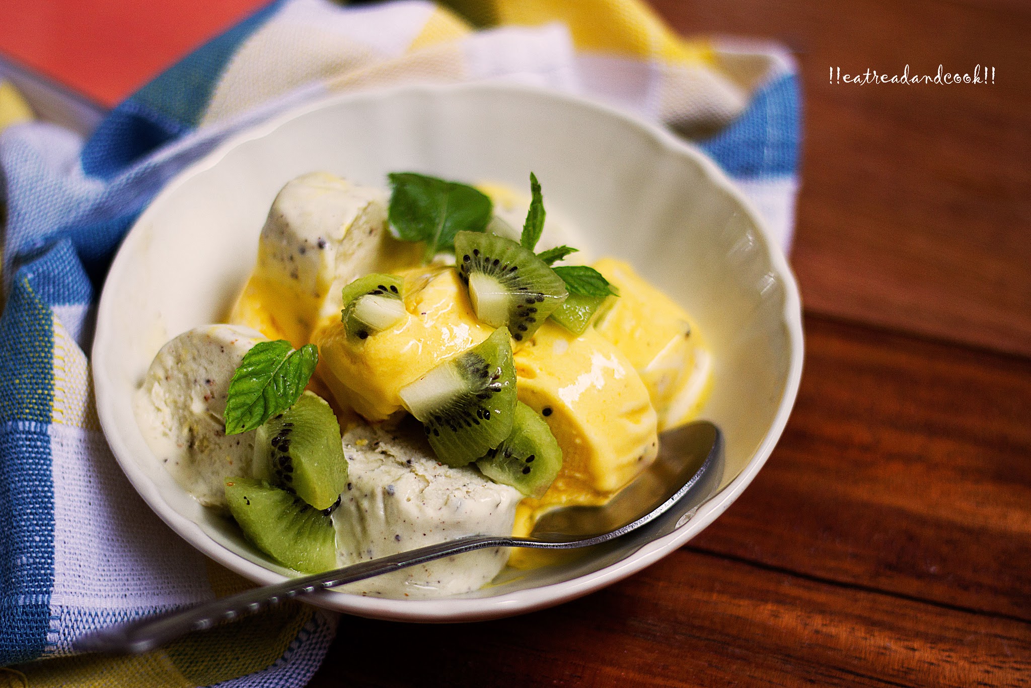 how to make Mango and Kiwi Ice Cream recipe and preparation