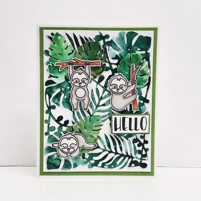 Sunny Studio Stamps: Silly Sloths Customer Card by Rosa