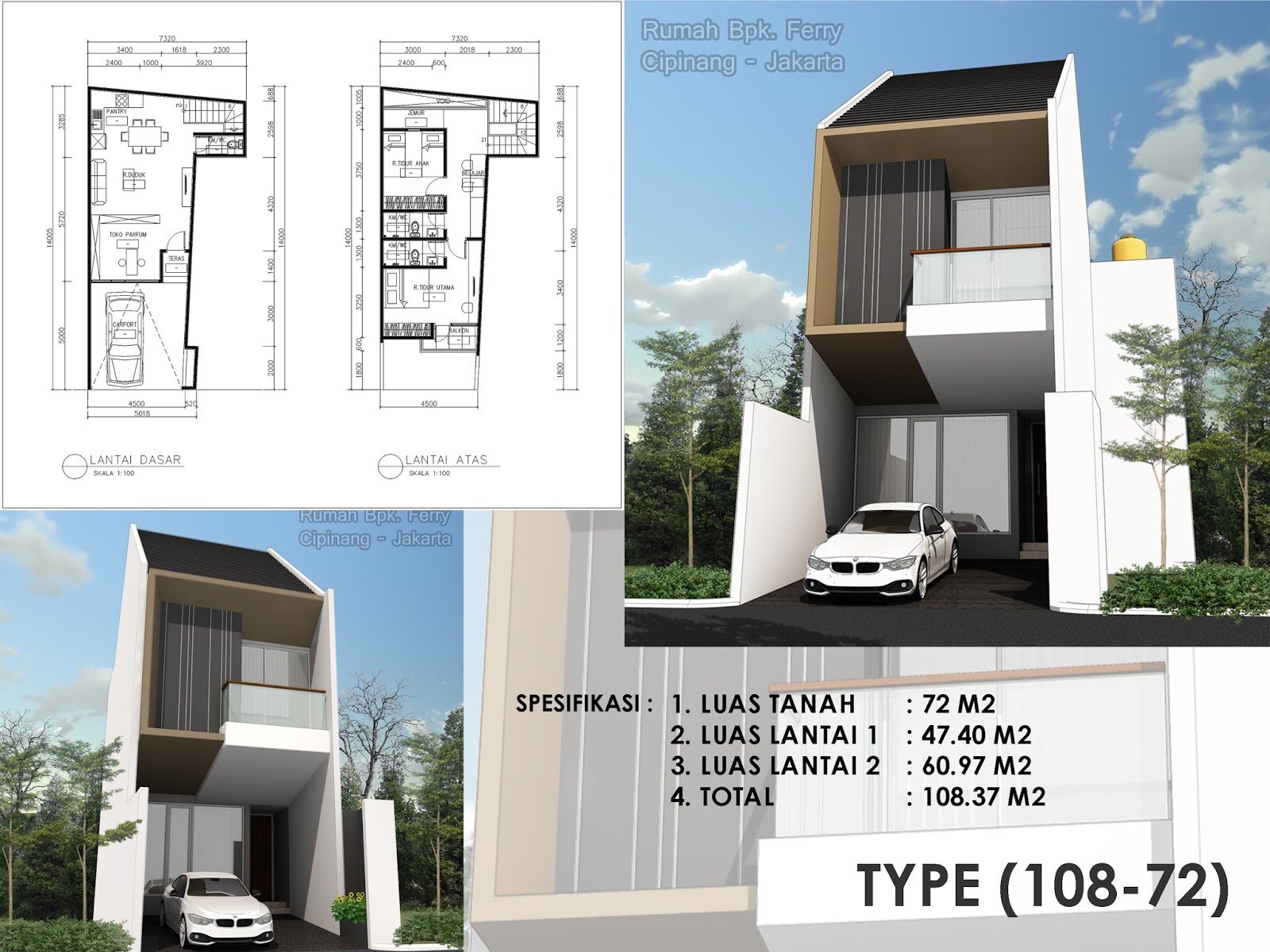 Desain Rumah Minimalis 2 Lantai Luas Tanah 60 M2 Wallpaper Dinding