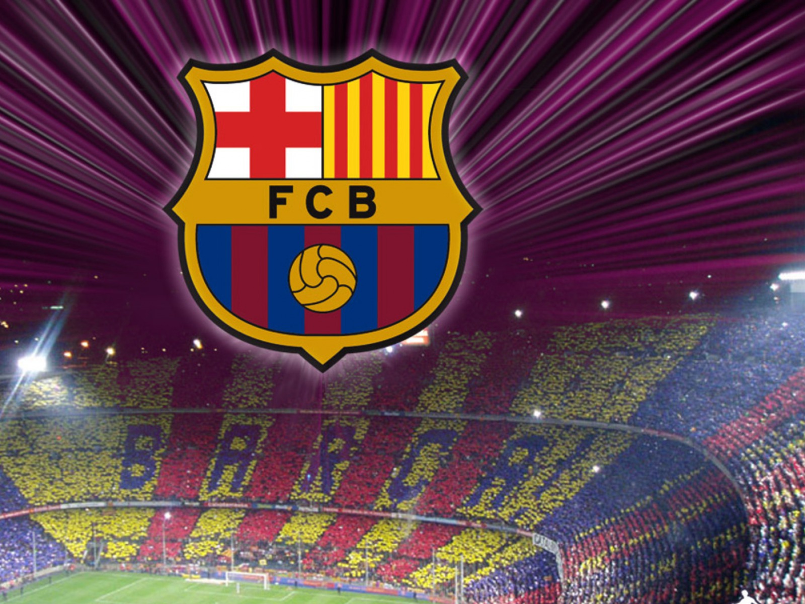 Camp Nou Barcelona Logo 2013 Choreography Show Hd Desktop Wallpaper