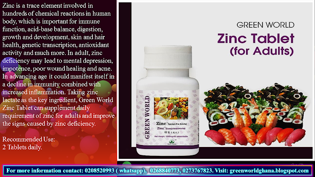 Health benefits of Green World Zinc tablets