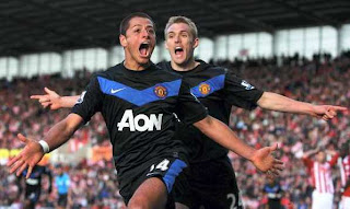 celebration goal javier hernadez man utd