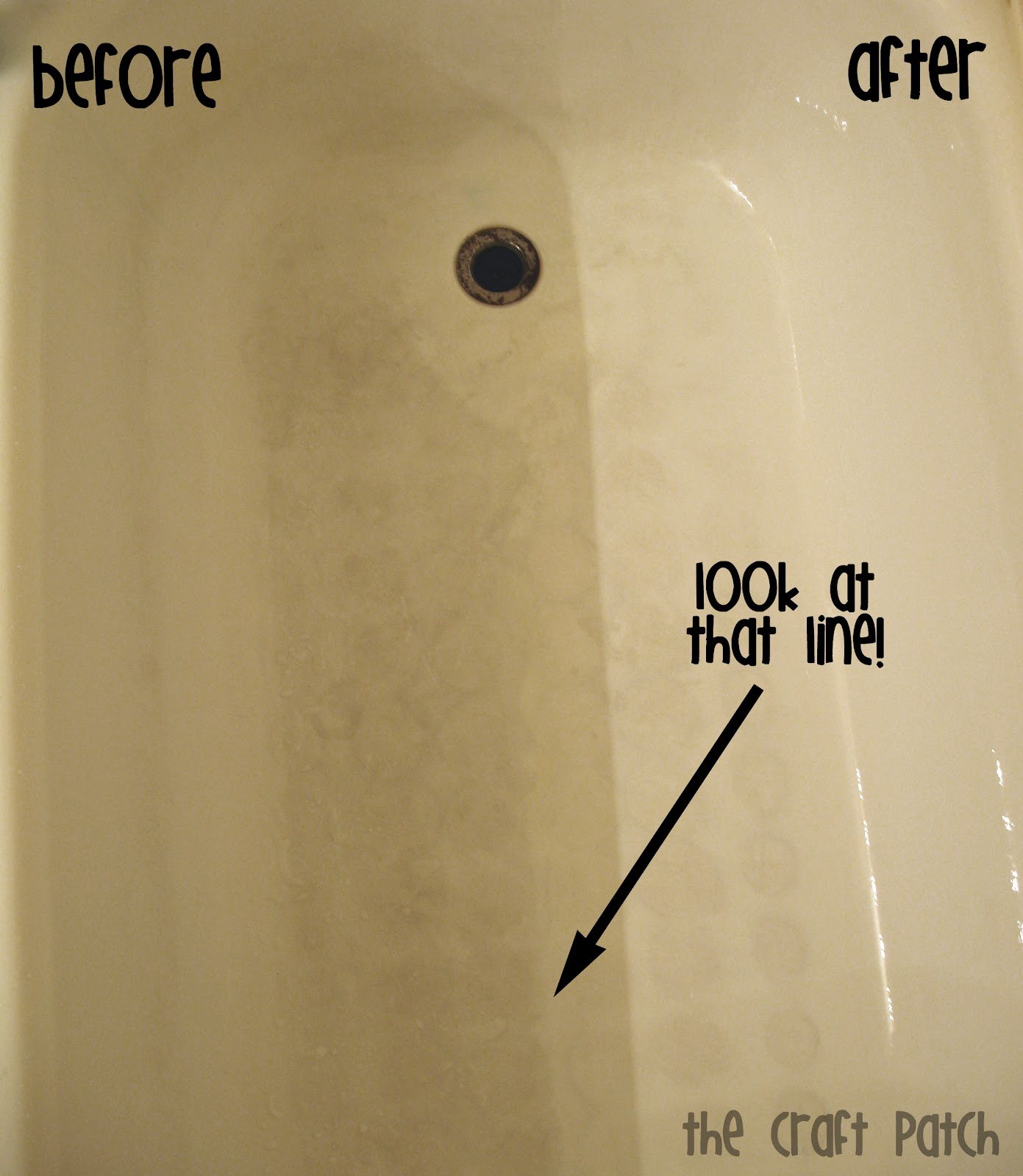 bathroom shower tub And no scrubbing! Really… I just wiped the grime away!