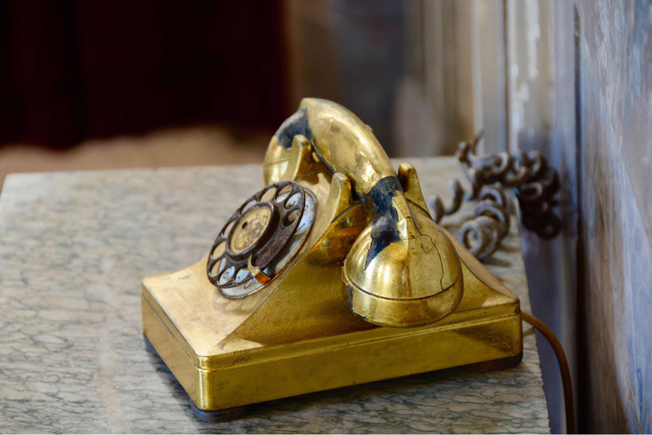 Fake gold telephone in Museum of the revolution Havana