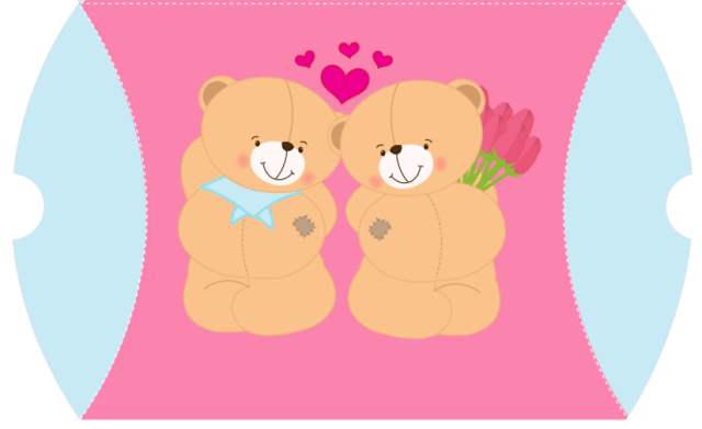 Bears in Love: Free Printable Pillow Box.