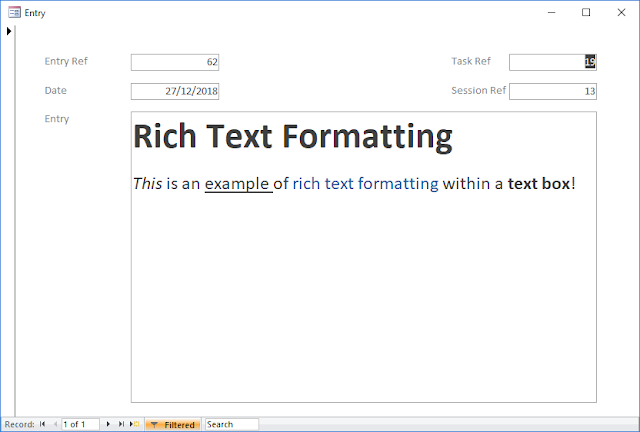 Access 365 Rich Text Formatting Example