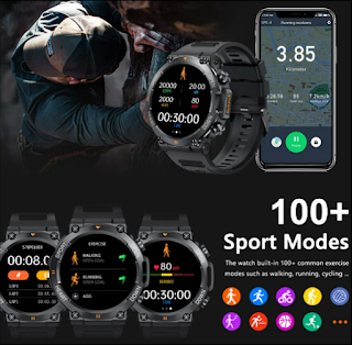 MELANDA Men's Bluetooth Call Smart Watch Sports Fitness Tracker and Heart Monitor - 100 plus sports mode