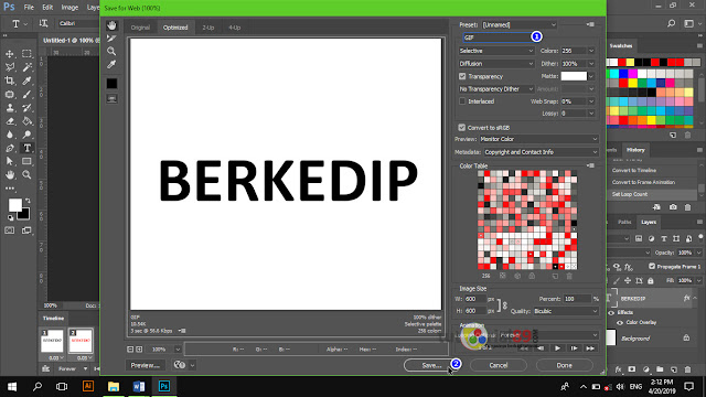 Cara membuat tulisan berkedip format gif di photoshop + video