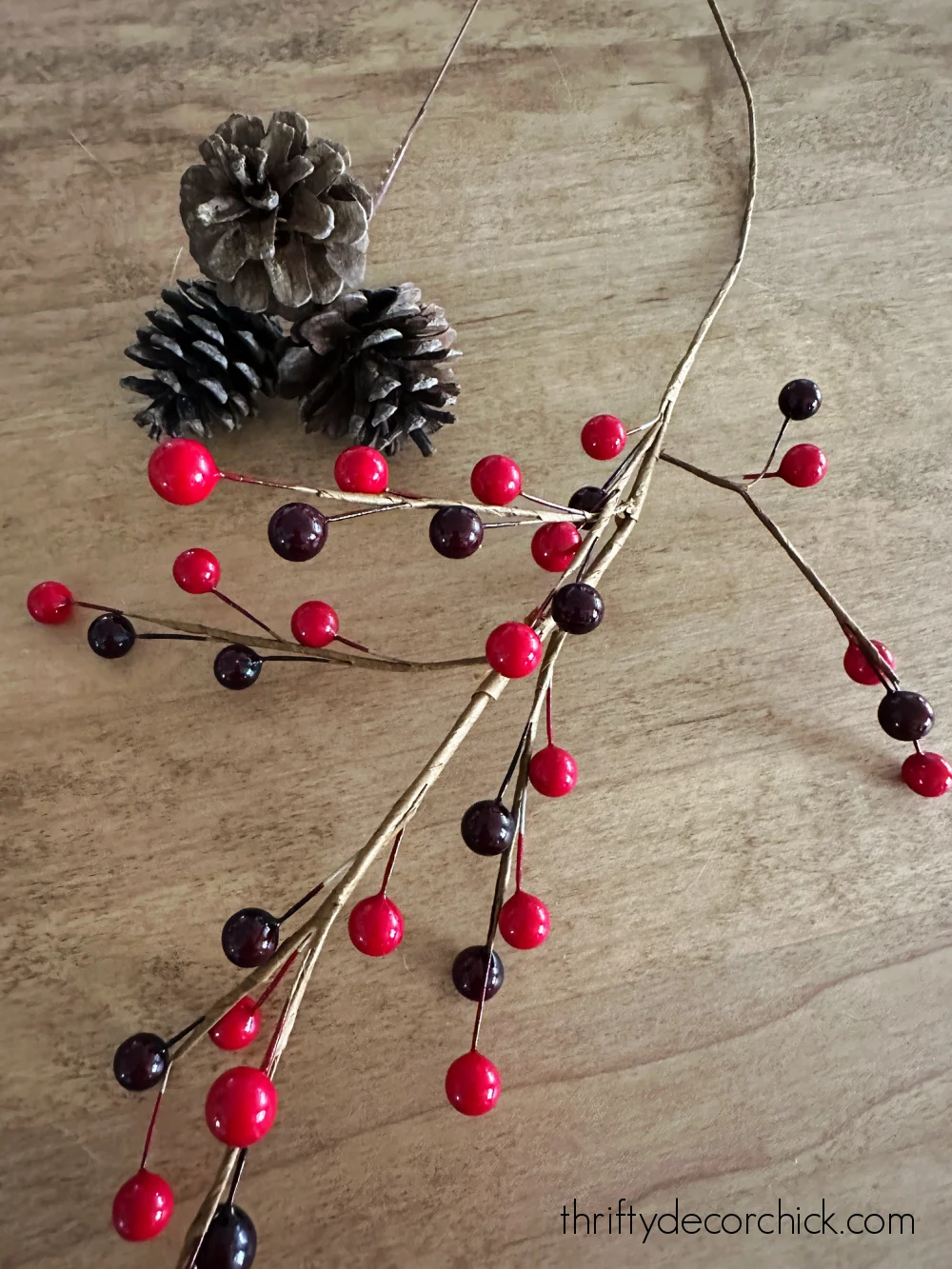 pinecones and beaded picks Christmas