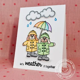 Sunny Studio:  Rain or Shine Let's Weather It Together Rainy Day Encouragement Card by Elise Constable.