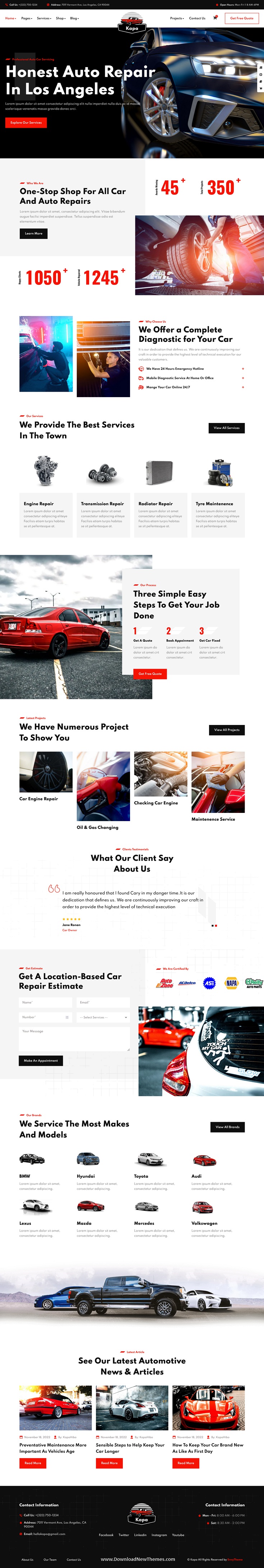 Kapa - Car Repair & Auto Services WordPress Theme Review